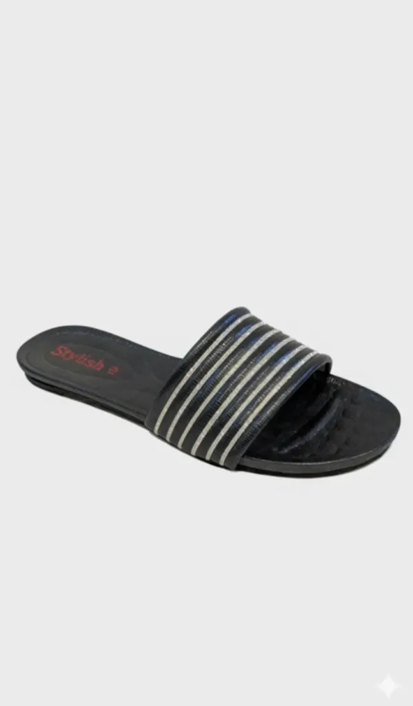 Lycra Striped Slides