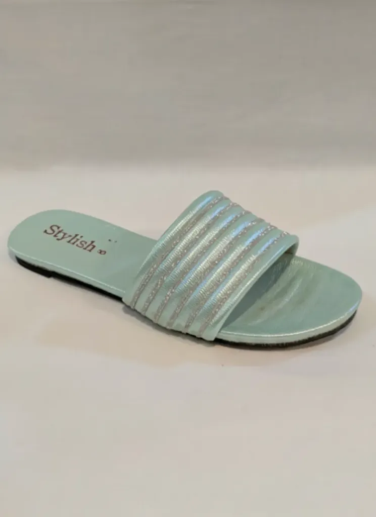 Lycra Striped Slides