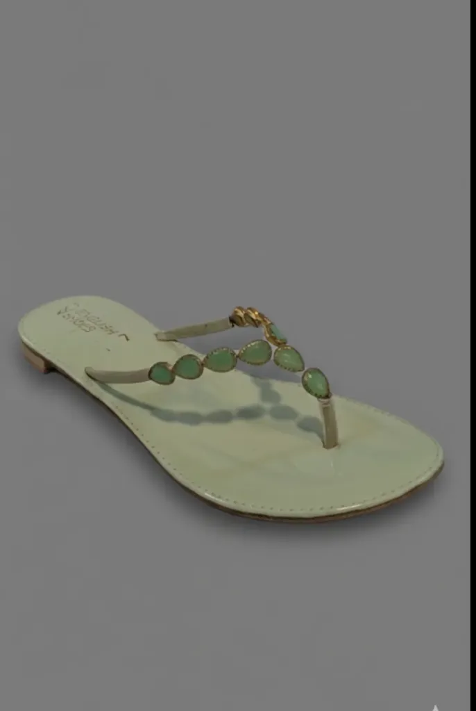 Mint Green T-strap flat sandal