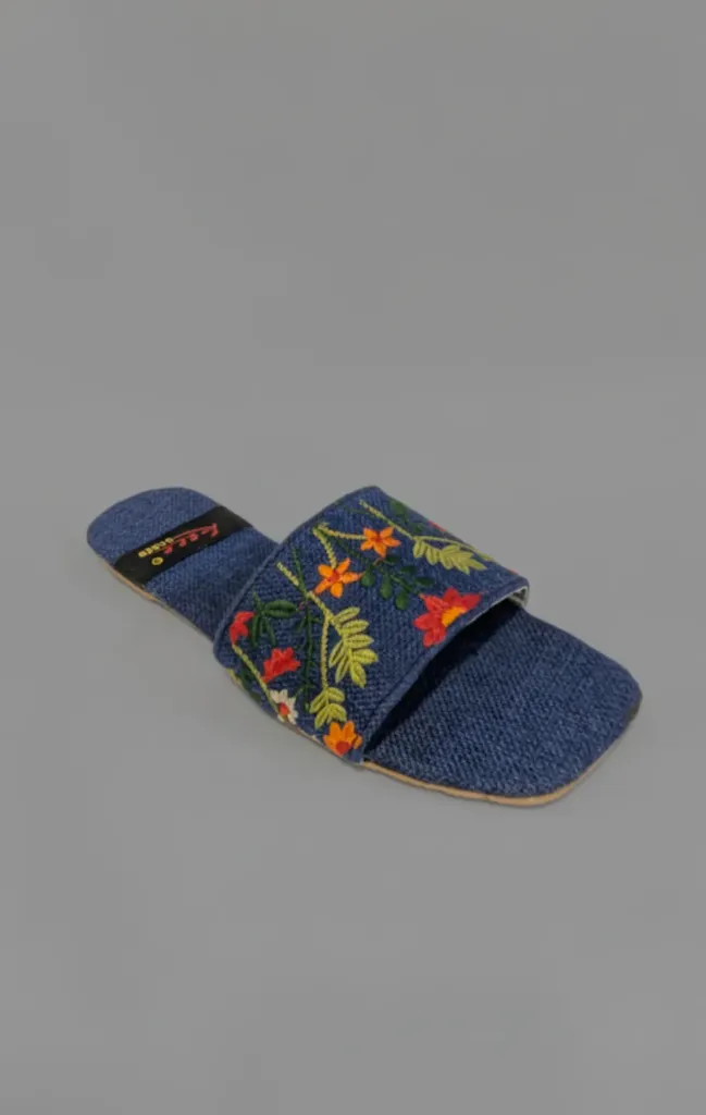 Denim Blue Denim Slide Sandal