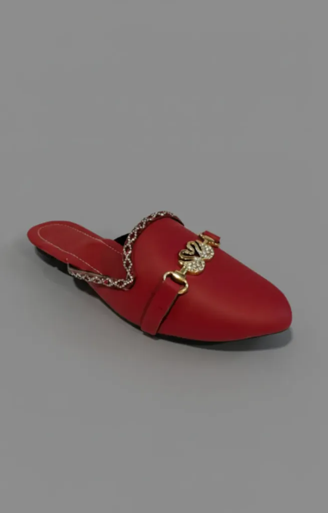 Deep Red backless loafer