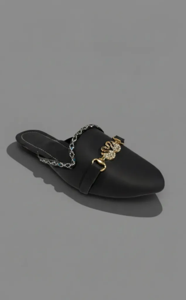 Black color Backless Loafer